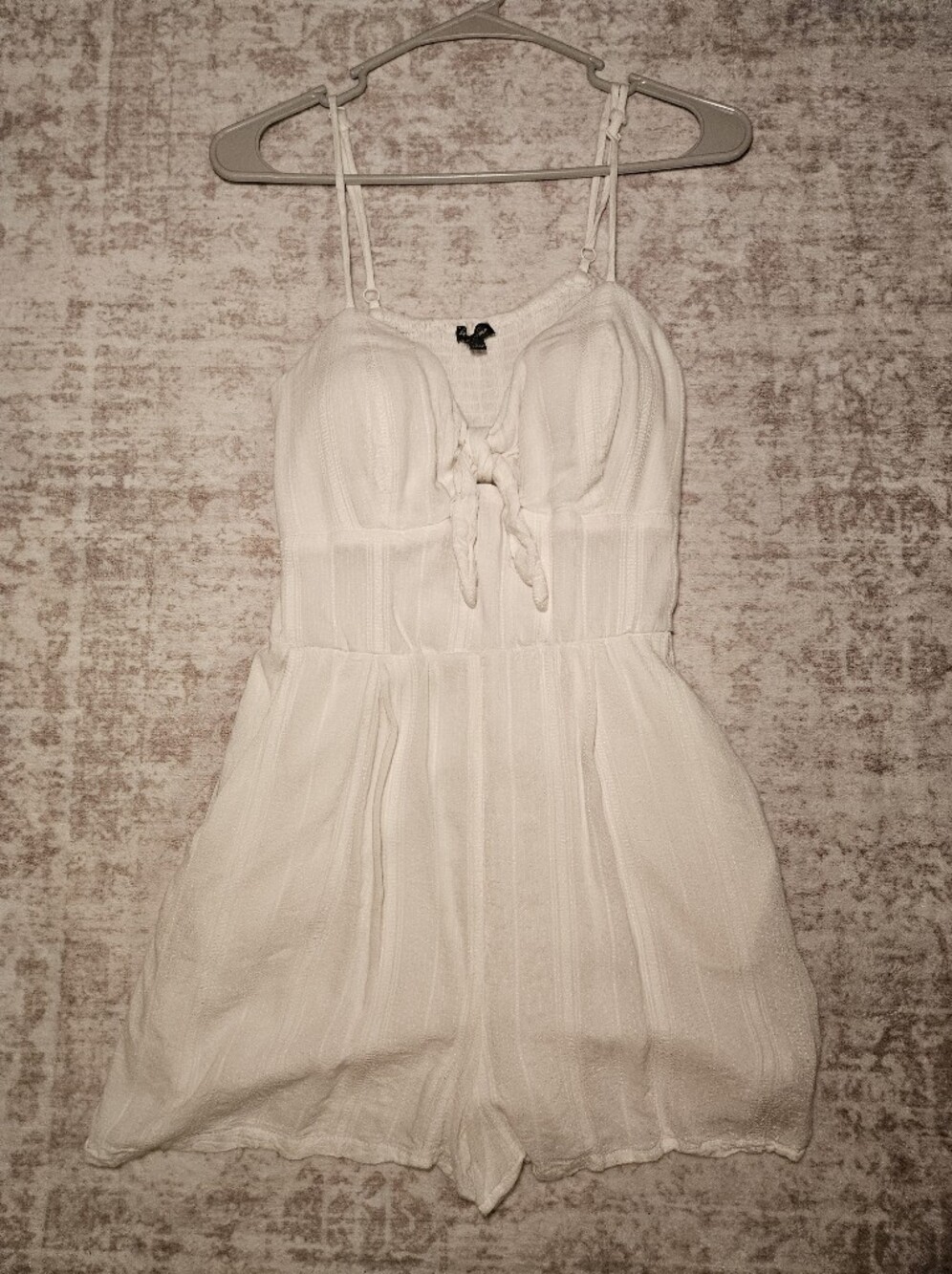 Tie-Front Smocked Romper